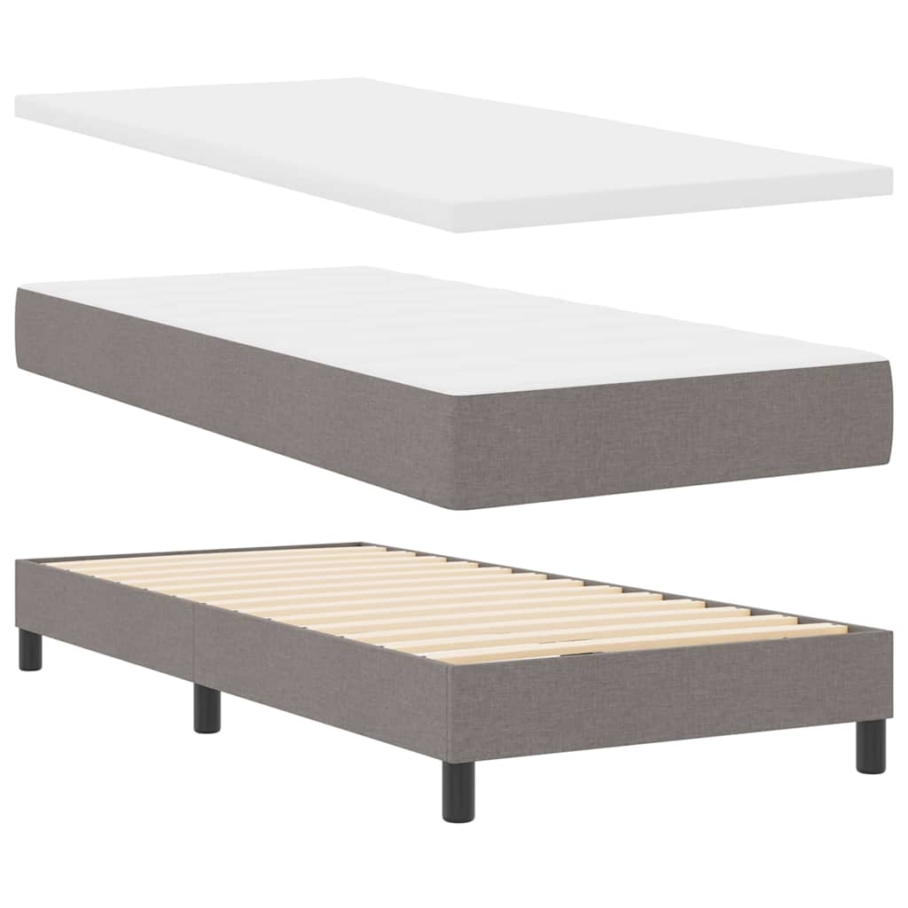 Boxrugós ágy LED szalagokkal Tópszínű 100 x 200 cm szövet 6