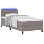 Boxrugós ágy LED szalagokkal Tópszínű 100 x 200 cm szövet 3