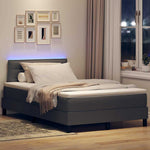 Boxrugós ágy LED szalagokkal Sötétszürke 120 x 190 cm szövet 5