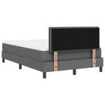Boxrugós ágy LED szalagokkal Sötétszürke 120 x 190 cm szövet 10