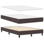 Boxrugós ágy matracmal leddel Sötét Barna 120 x 200 cm szövet 6