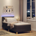 LED Box Spring Ágy fejtámlával Sötét Barna 100 x 200 cm szövet 5