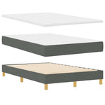 LED Box Spring Ágy fejtámlával Sötétszürke 120 x 190 cm szövet 6