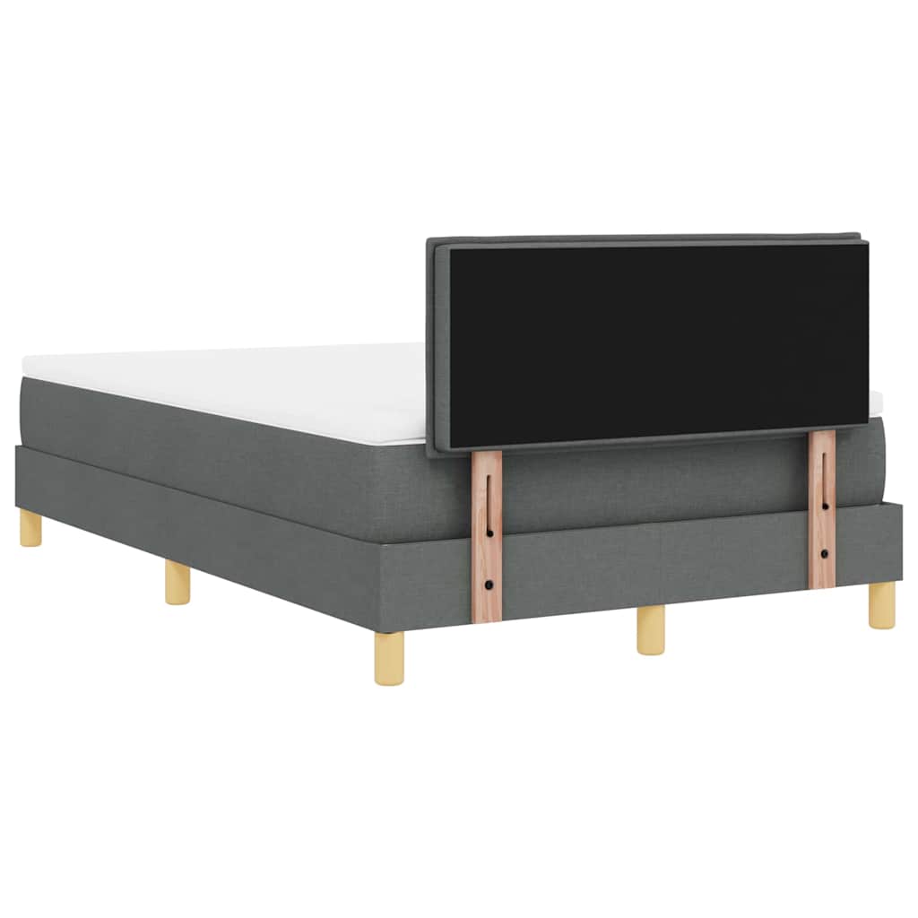 LED Box Spring Ágy fejtámlával Sötétszürke 120 x 190 cm szövet 10