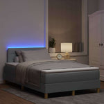 LED Box Spring Ágy Világosszürke 120 x 200 cm szövet 5