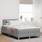 LED Box Spring Ágy Világosszürke 120 x 200 cm szövet