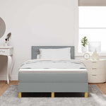 LED Box Spring Ágy Világosszürke 120 x 200 cm szövet 4