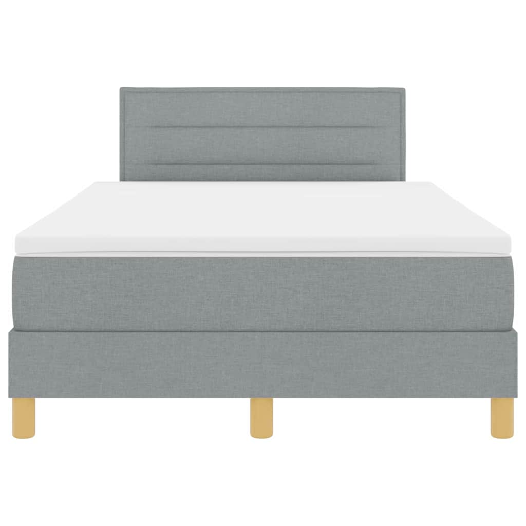 LED Box Spring Ágy Világosszürke 120 x 200 cm szövet 8