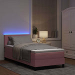 LED Box Spring Ágy fejtámlával Rózsaszín 90 x 190 cm Bársony 5