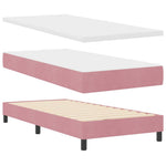 LED Box Spring Ágy fejtámlával Rózsaszín 90 x 190 cm Bársony 6