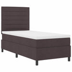 Boxrugós ágy matracmal leddel sötétbarna 80 x 200 cm szövet 6