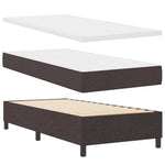Boxrugós ágy matracmal leddel sötétbarna 80 x 200 cm szövet 7