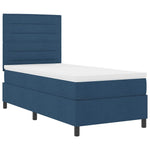 Boxrugós ágy matracmal leddel Kék 80 x 200 cm szövet 6