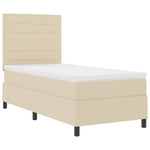 Boxrugós ágy matracmal leddel Krém 100 x 200 cm szövet 6