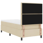 Boxrugós ágy matracmal leddel Krém 100 x 200 cm szövet 10