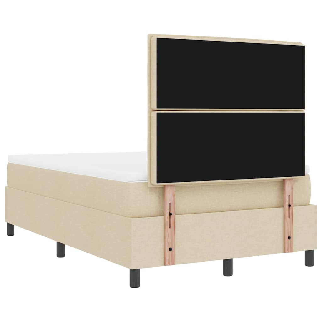 Boxrugós ágy matracmal leddel Krém 120 x 190 cm szövet 10