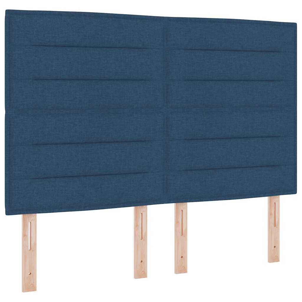Boxrugós ágy matracmal leddel Kék 160 x 200 cm szövet 2