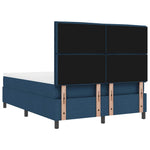 Boxrugós ágy matracmal leddel Kék 160 x 200 cm szövet 10