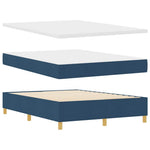 LED Box Spring Ágy fejtámlával Kék 160 x 200 cm szövet 7