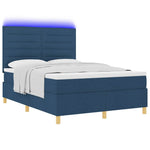 LED Box Spring Ágy fejtámlával Kék 160 x 200 cm szövet 3