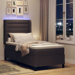 LED Box Spring Ágy matracmal Sötét Barna 80 x 200 cm szövet 5