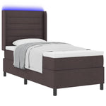 LED Box Spring Ágy matracmal Sötét Barna 80 x 200 cm szövet 3
