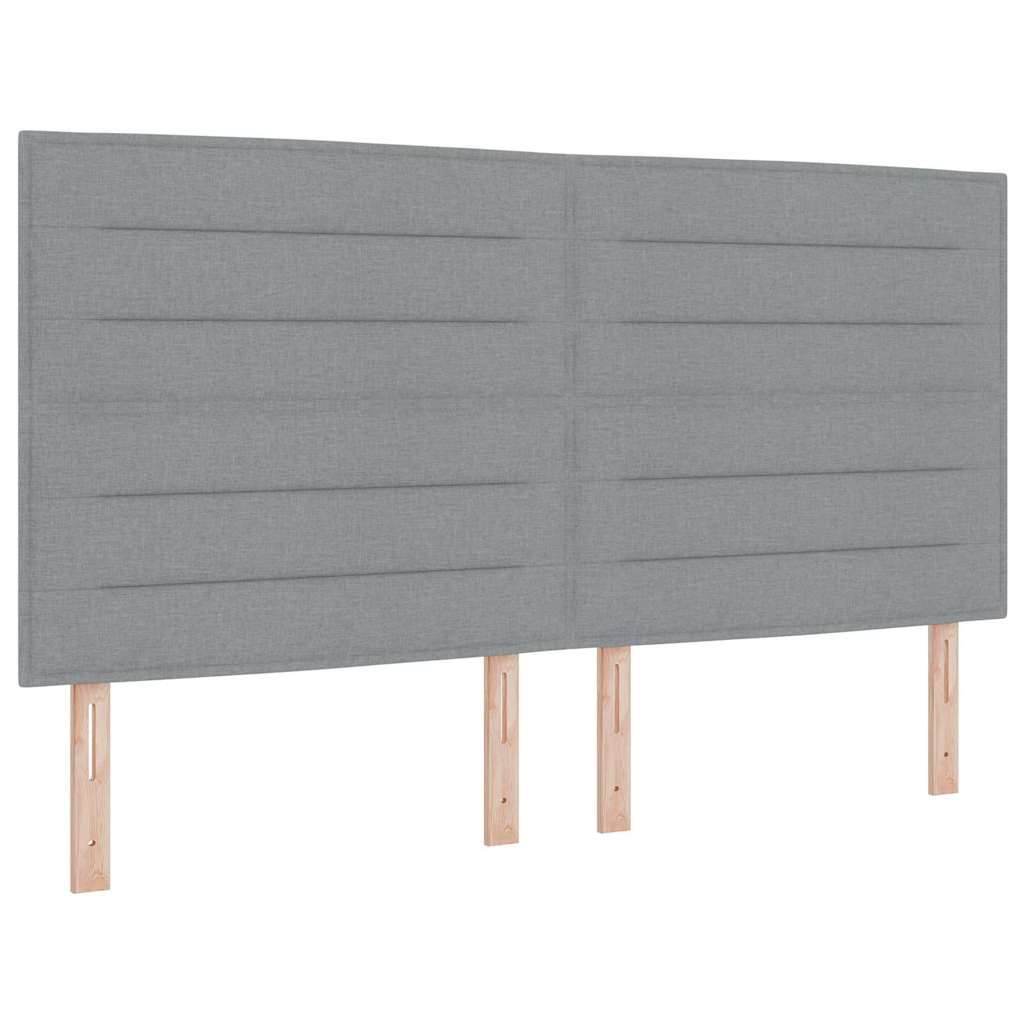 LED Box Spring Ágy matracmal Világosszürke 180 x 200 cm szövet 7