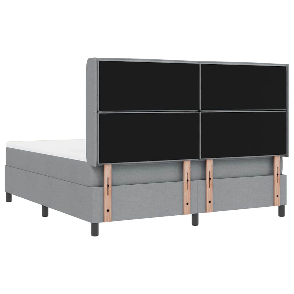 LED Box Spring Ágy matracmal Világosszürke 180 x 200 cm szövet 10