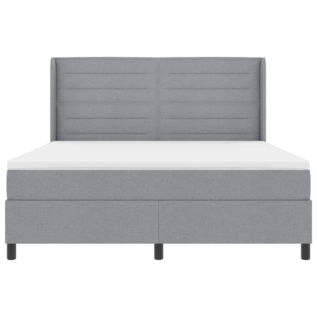 LED Box Spring Ágy matracmal Világosszürke 180 x 200 cm szövet 8