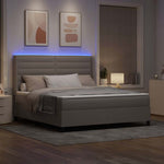 LED Box Spring Ágy fejtámlával Tópszínű 180 x 200 cm szövet 5