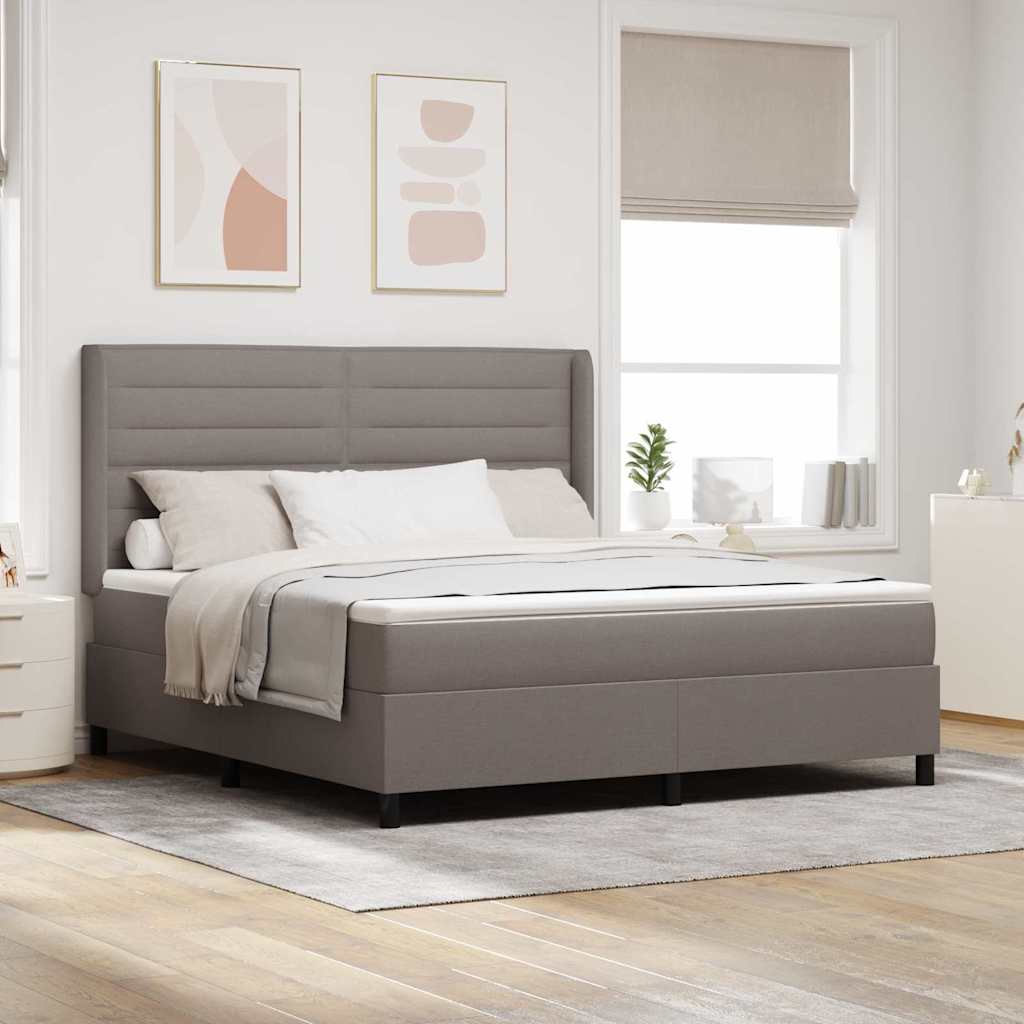 LED Box Spring Ágy fejtámlával Tópszínű 180 x 200 cm szövet