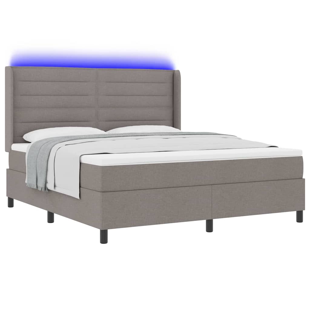 LED Box Spring Ágy fejtámlával Tópszínű 180 x 200 cm szövet 3