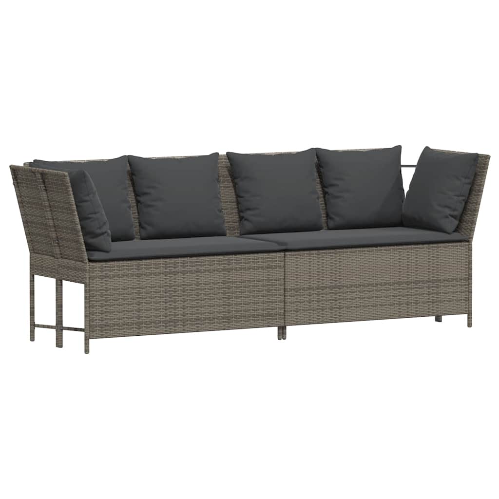 4 részes szürke polyrattan kerti ülőgarnitúra párnákkal 5
