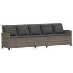 4 részes szürke polyrattan kerti ülőgarnitúra párnákkal 6
