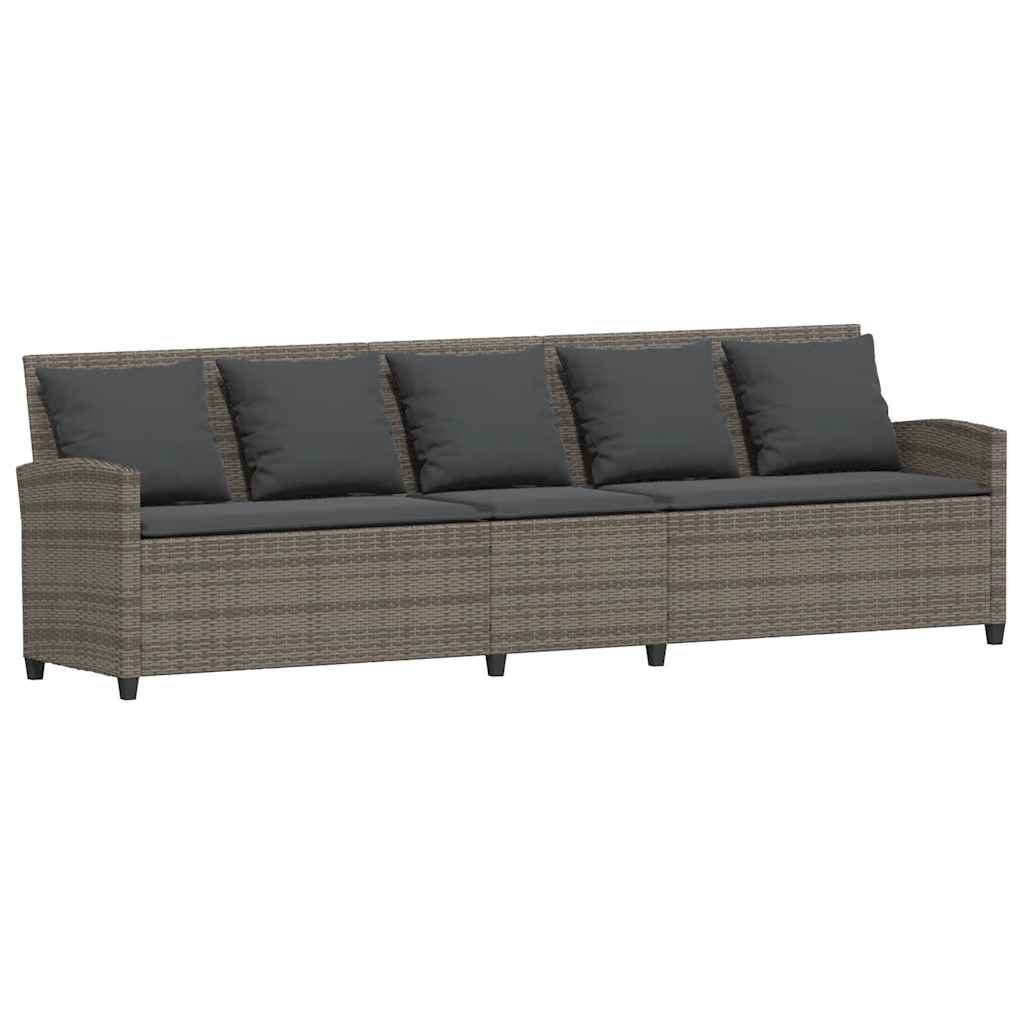 4 részes szürke polyrattan kerti ülőgarnitúra párnákkal 6