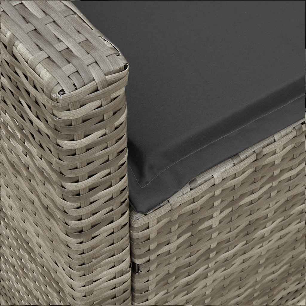 4 részes szürke polyrattan kerti ülőgarnitúra párnákkal 11