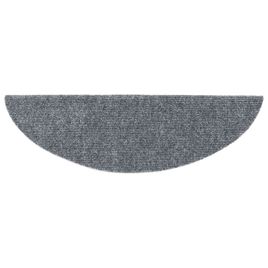 30 db öntapadós lépcsőszőnyeg, 56 x 17 x 3 cm, világosszürke, félkör alakú 4