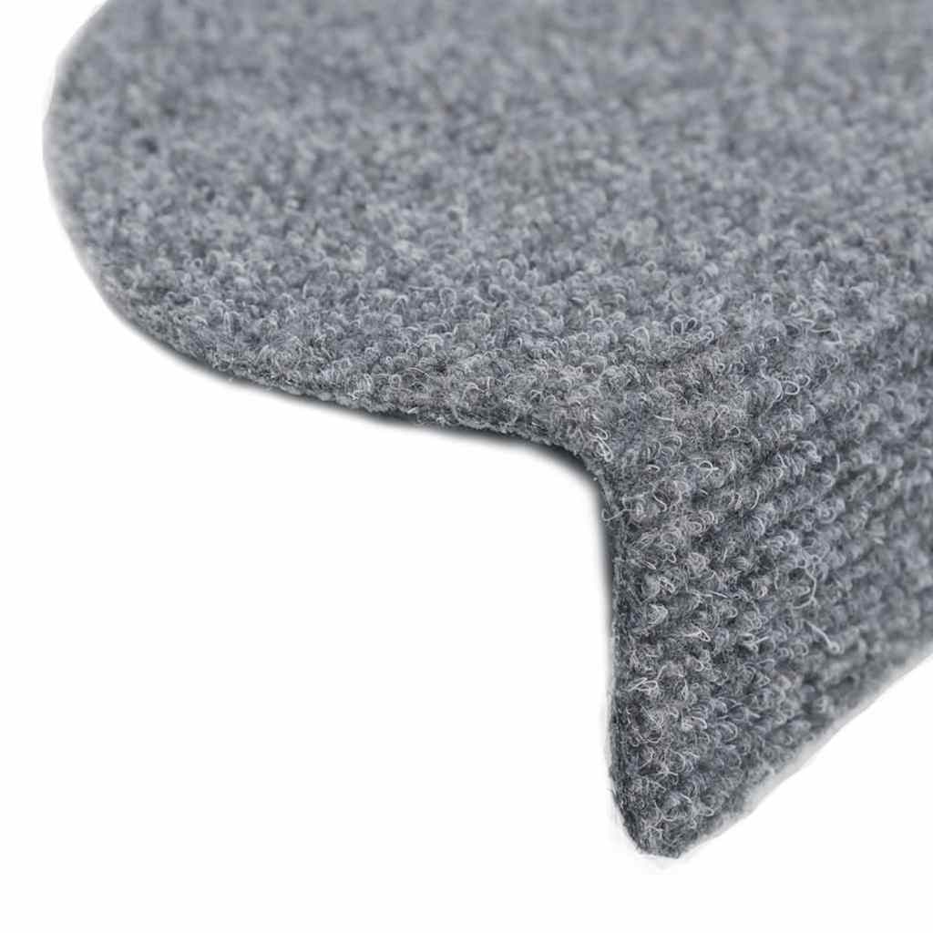 30 db öntapadós lépcsőszőnyeg, 56 x 17 x 3 cm, világosszürke, félkör alakú 6
