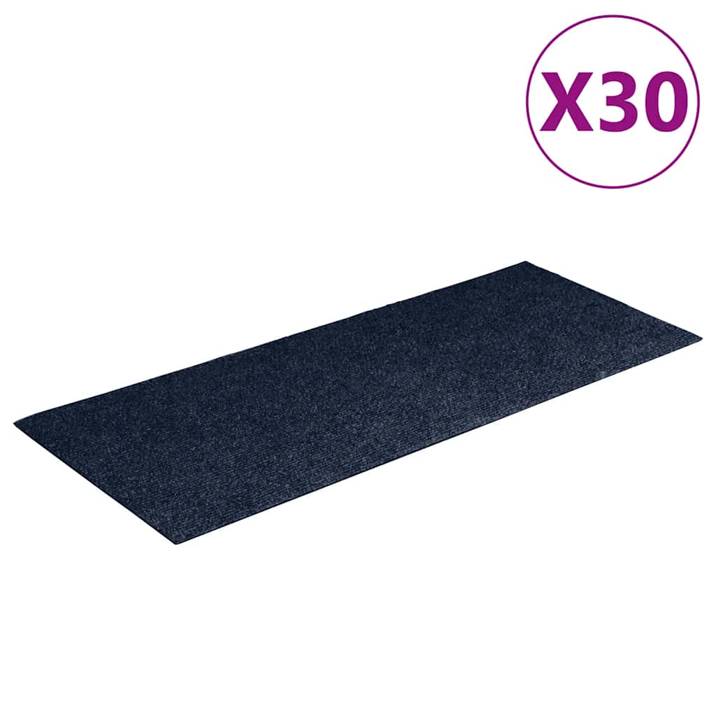 Öntapadós lépcsőszőnyegek, 30 db, 60 x 25 cm, sötétkék, téglalap alakú 2