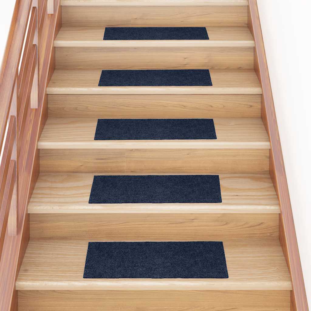 Öntapadós lépcsőszőnyegek, 30 db, 60 x 25 cm, sötétkék, téglalap alakú