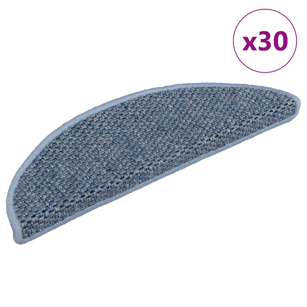 30 db kék lépcsőszőnyegek öntapadós szizál kinézetű 56x17x3 cm