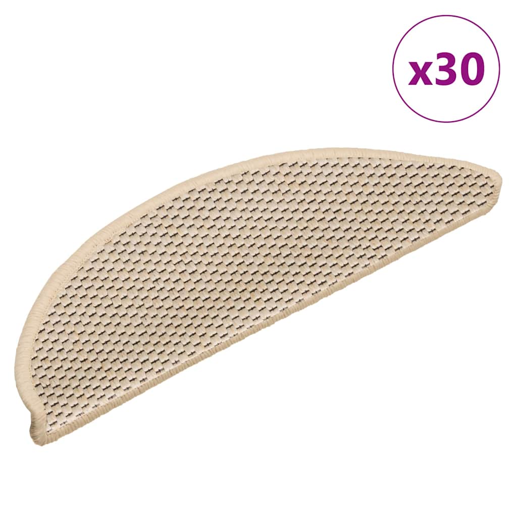 30 db lépcsőszőnyegek öntapadós szizál kinézetű 56x17x3 cm