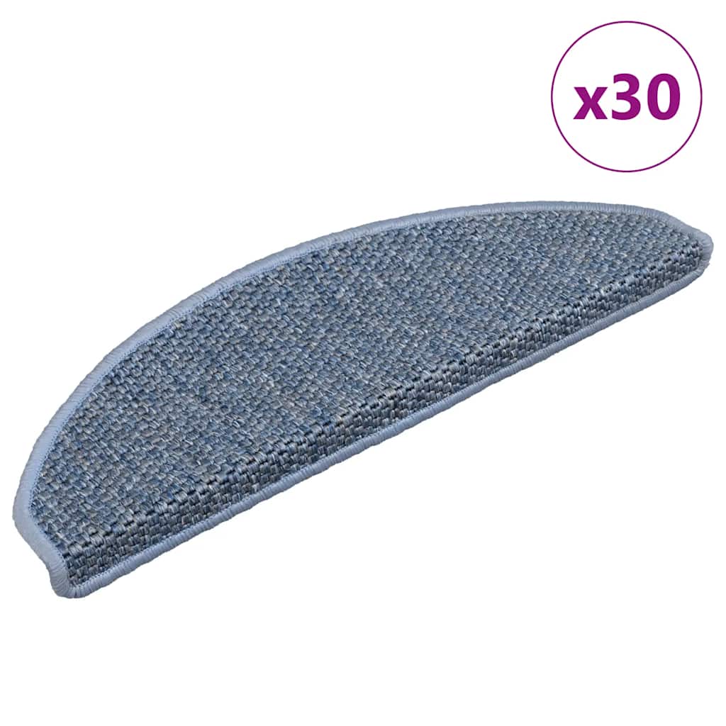 30 db kék lépcsőszőnyegek öntapadós szizál kinézetű 65x21x4 cm