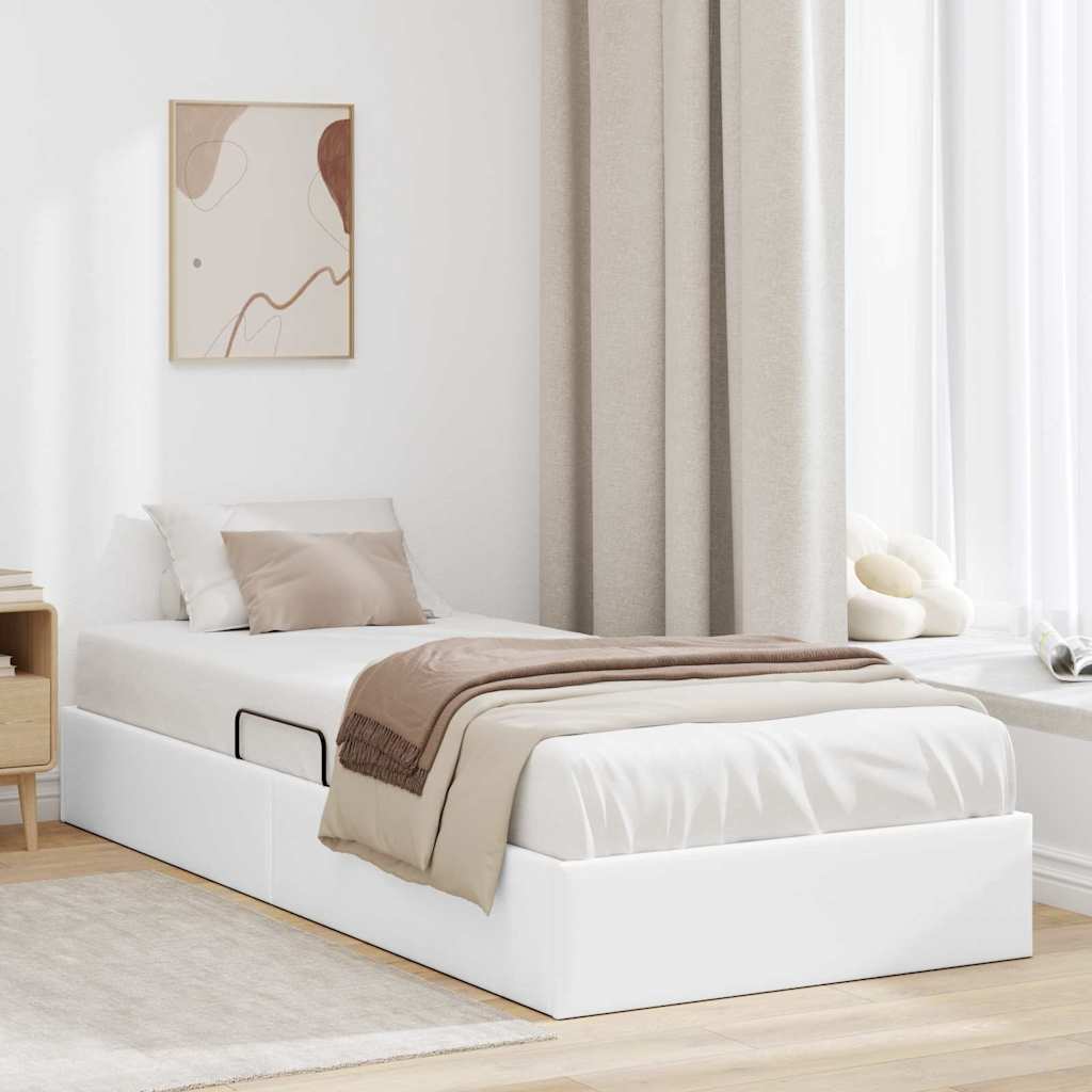 Tárolós Ágy Fehér 100 x 203 cm Műbőr