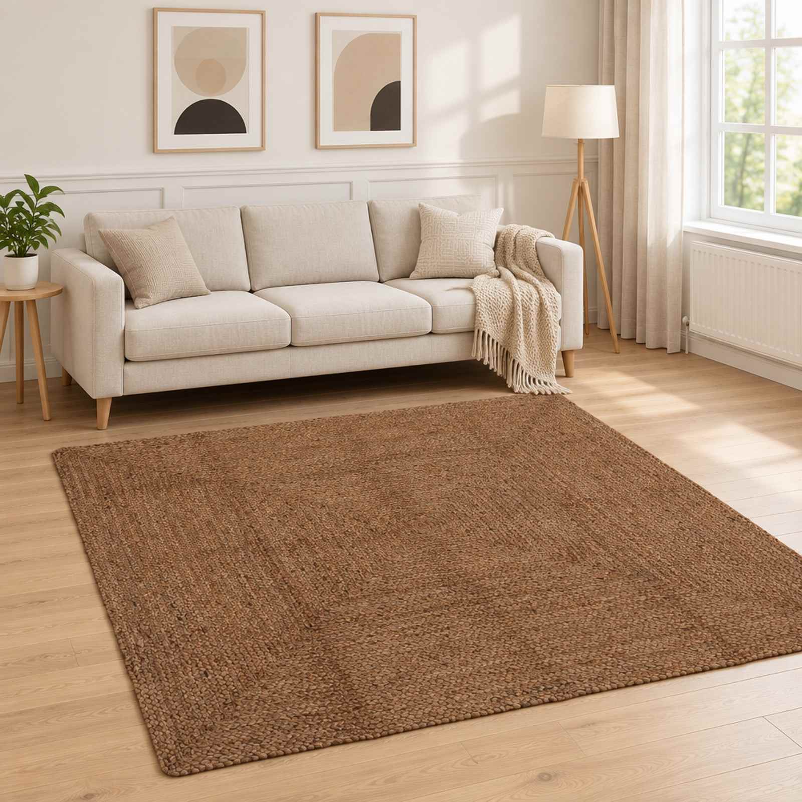 Területi szőnyeg Szürke 200 x 200 cm Juta
