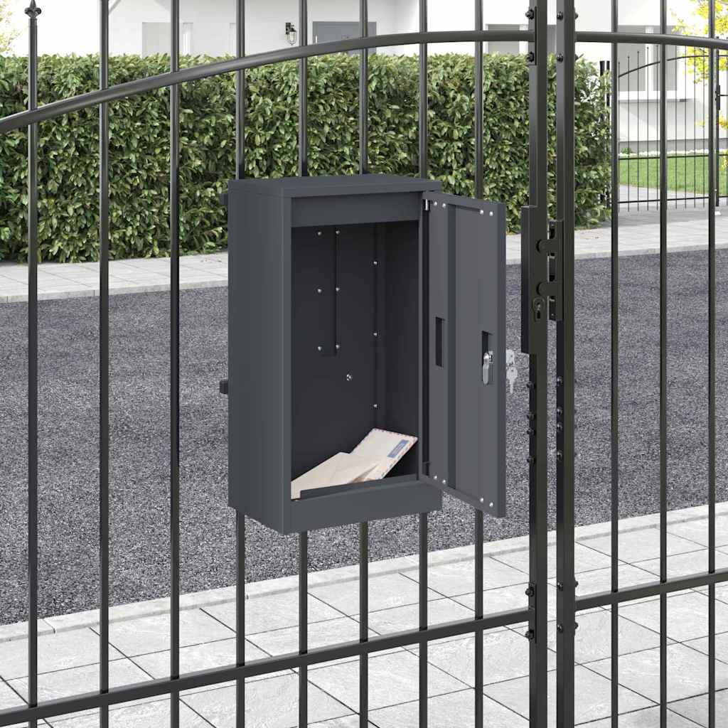 Postaláda tárolóval ajtóval Antracit 30 x 20 x 55 cm Acél