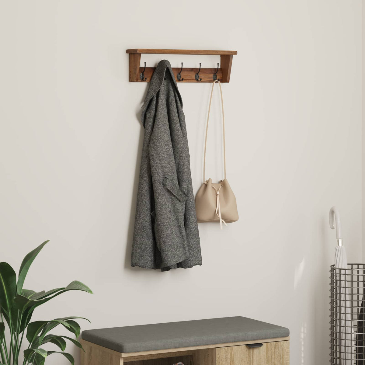 Fogas Barna 50 x 10 x 14 cm Tömör Mahagóni Fa