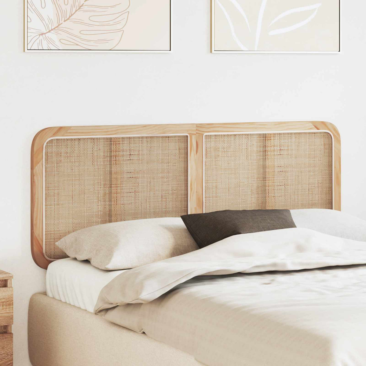 Fejtámla fejtámlával Természetes 140 x 55 x 3 cm Rattan