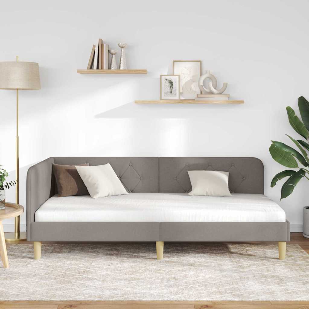 Sarokágy keret Tópszínű 90 x 200 cm szövet 4
