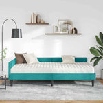 Sarok Ágykeret Matraccal 2 db Türkiz 90 x 200 cm Bársony 3